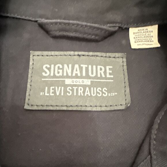Levis Signature Trucker Jacket Mens 2XL Black Denim Button Up XXL Classic Fit - Picture 2 of 11